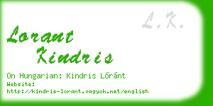 lorant kindris business card